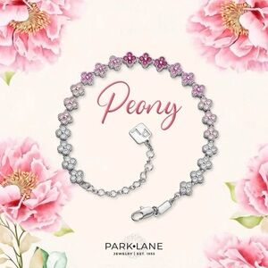 Park Lane Peony Bracelet in Pink and Silver